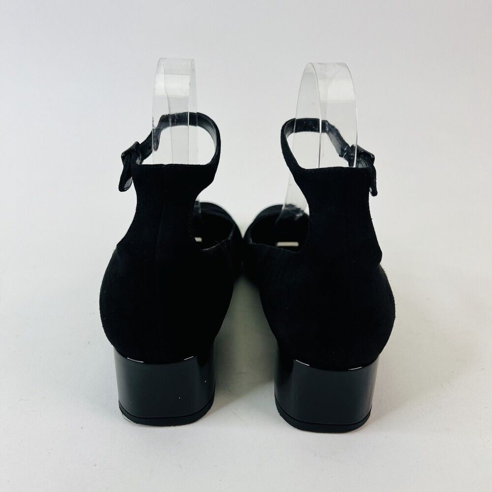 Saint‎ Laurent Babies Block Heel Ankle Strap Pumps Black Suede Women’s Size 37 - Picture 7 of 14